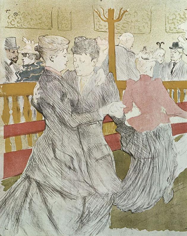 Анри де Тулуз-Лотрек. "Танец в "Мулен Руж" (Две подруги)". 1897.