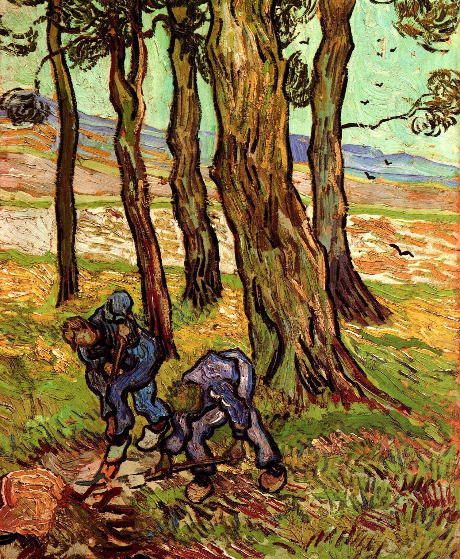 Винсент Ван Гог. "Два копателя среди деревьев". 1889. Институт искусств, Детройт.