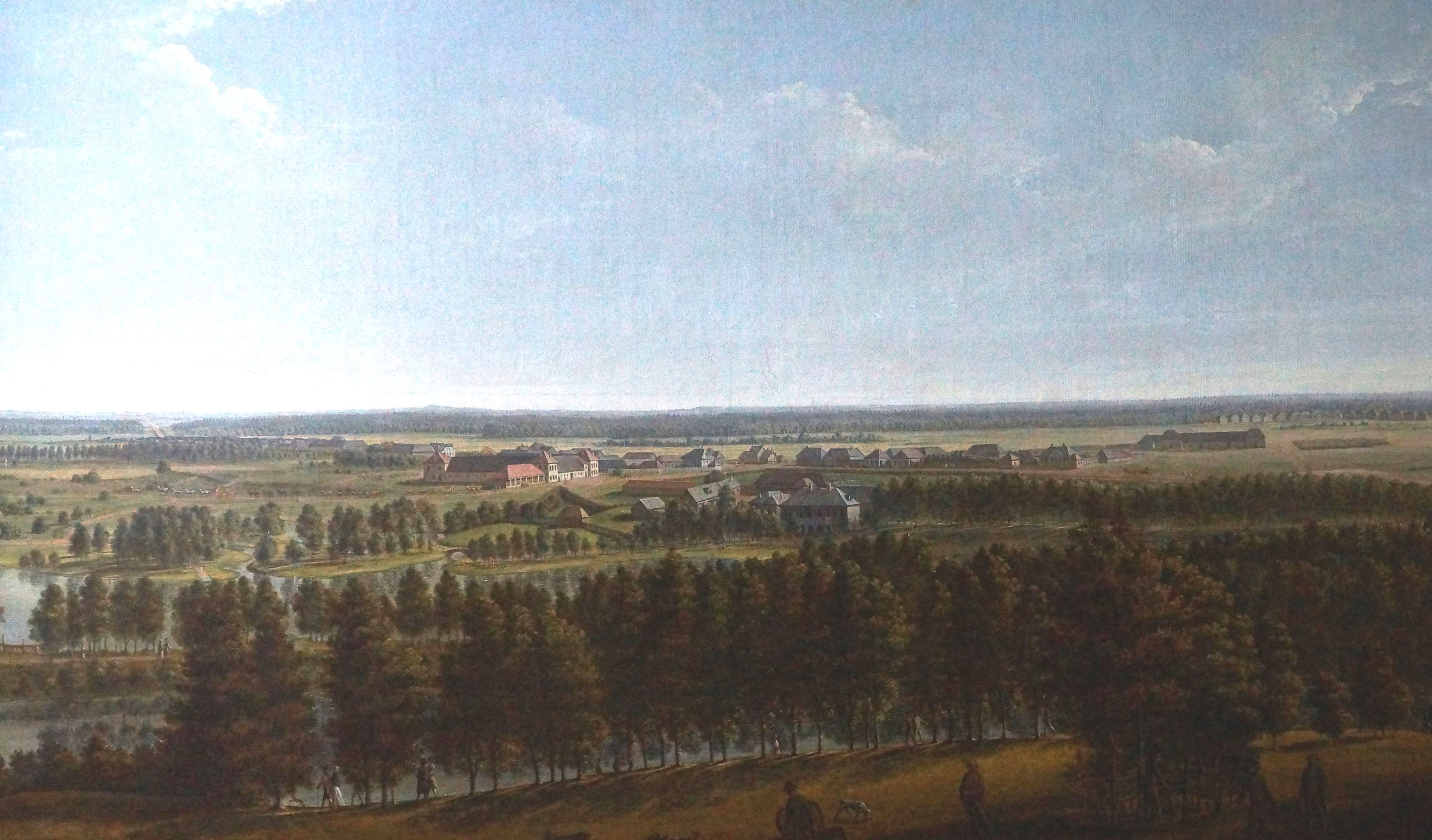 И. Я. Меттенляйтер. "Вид на Гатчину со стороны дворца". Конец XVIII века.