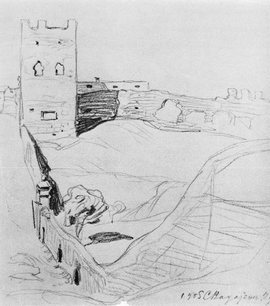 Константин Фёдорович Богаевский. Башни Феодосии. 1905.