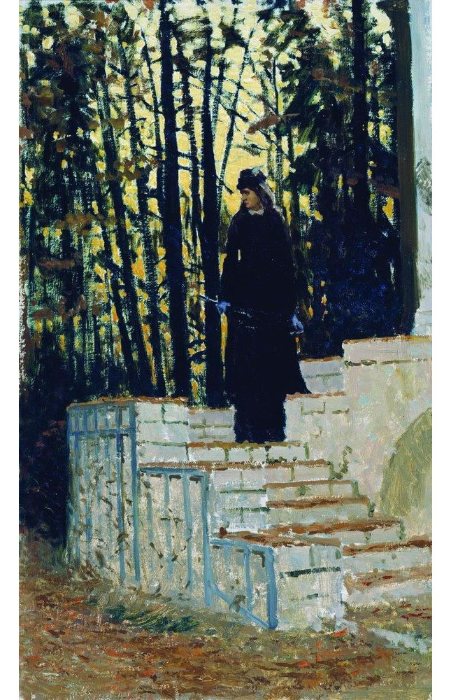 Илья Ефимович Репин. "Женская фигура на фоне пейзажа". 1883.