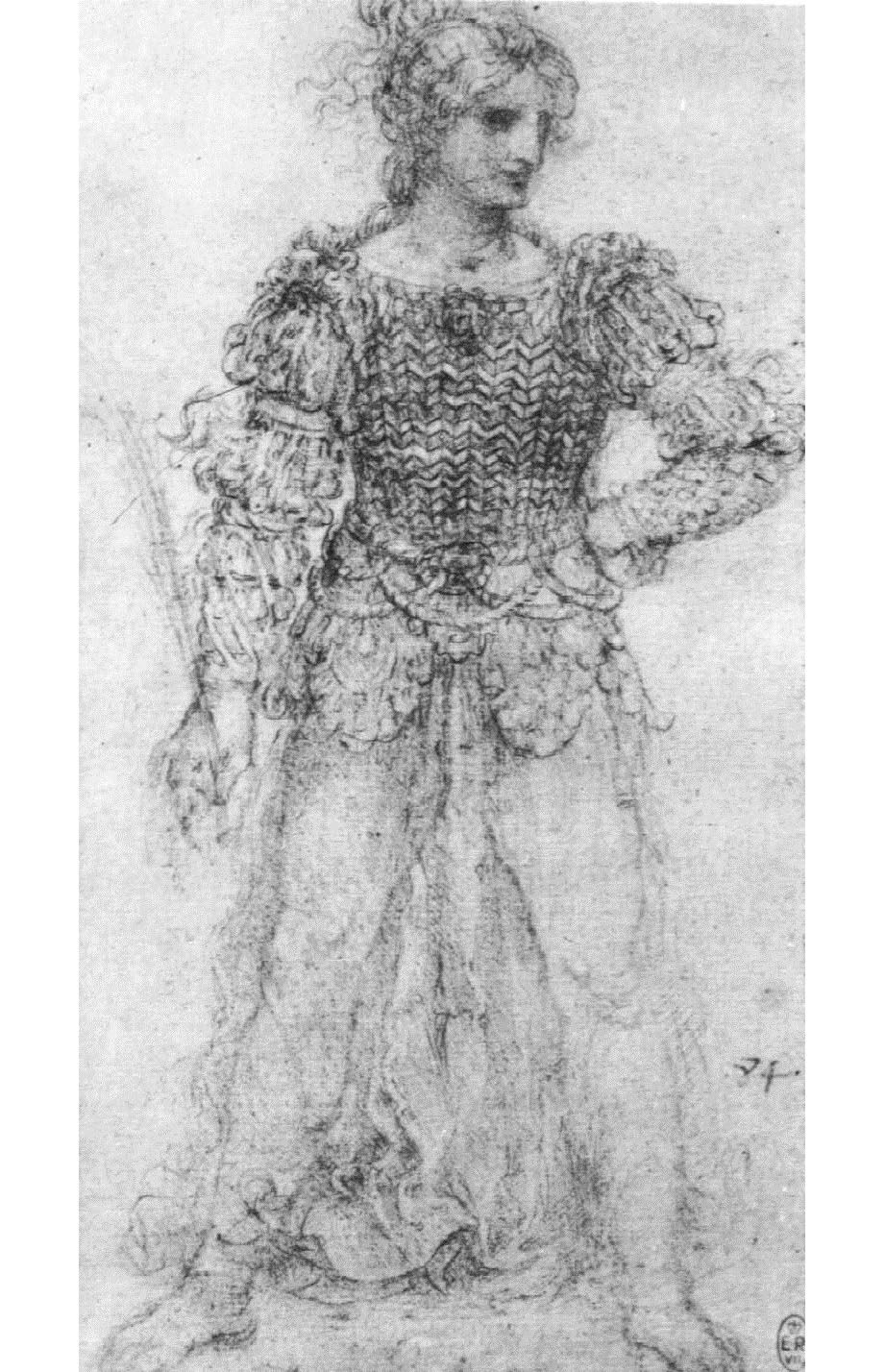 Леонардо да Винчи. "Фигура, затянутая в корсет из переплетённых лент". 1513.