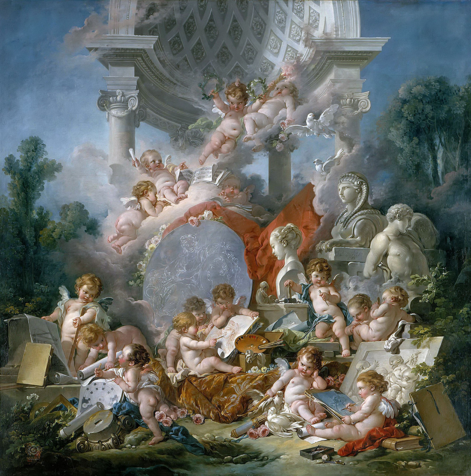 Франсуа Буше. "Гении искусств". 1761. Музей искусств, Анжер.