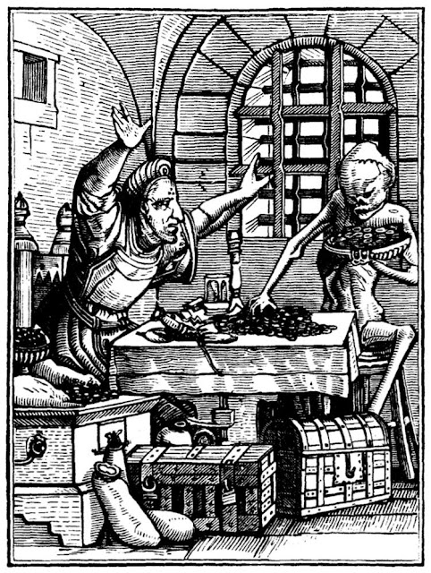 Ганс Гольбейн Младший. "Богач". Серия "Пляска смерти". 1526.