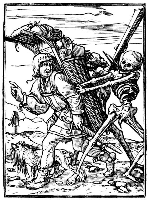 Ганс Гольбейн Младший. "Разносчик". Серия "Пляска смерти". 1526.