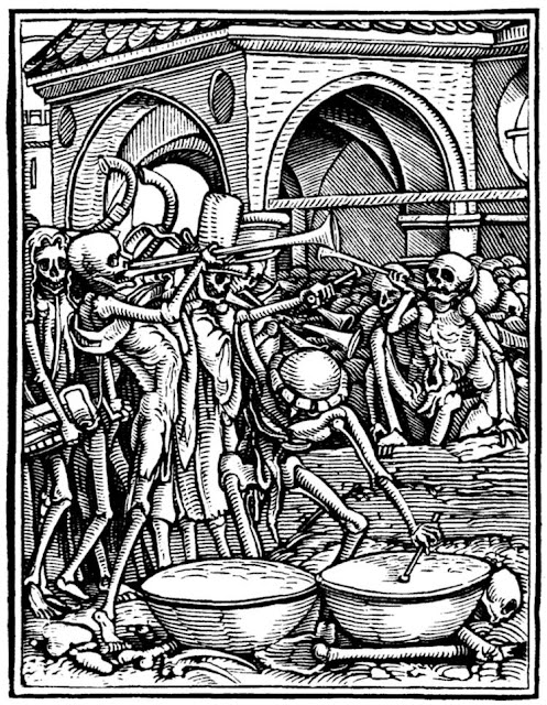 Ганс Гольбейн Младший. "Кости человеческие". Серия "Пляска смерти". 1526.