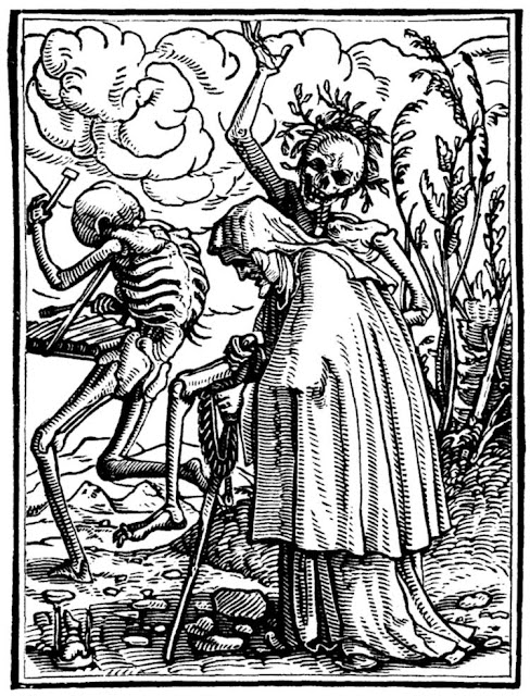 Ганс Гольбейн Младший. "Старуха". Серия "Пляска смерти". 1526.
