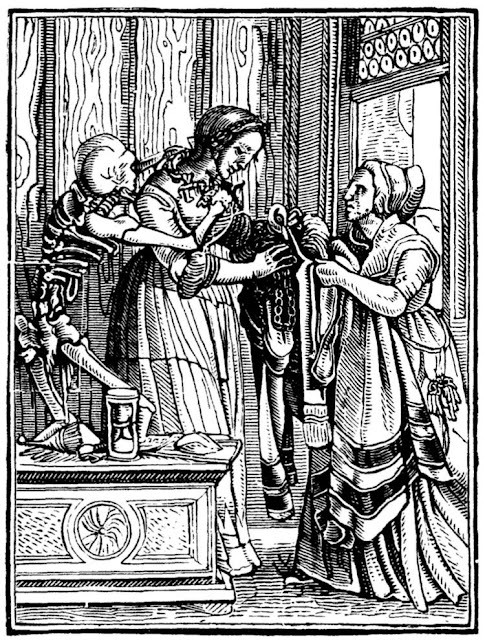 Ганс Гольбейн Младший. "Графиня". Серия "Пляска смерти". 1526.