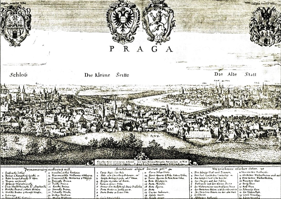 Вацлав Голлар. "Панорама Праги". Офорт. 1636.