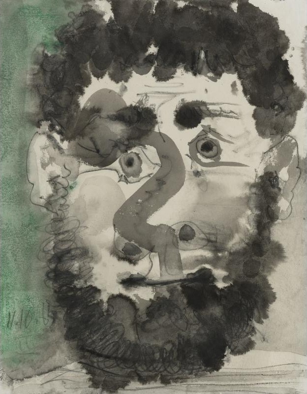 Пабло Пикассо. "Голова бородатого мужчины". 1965.