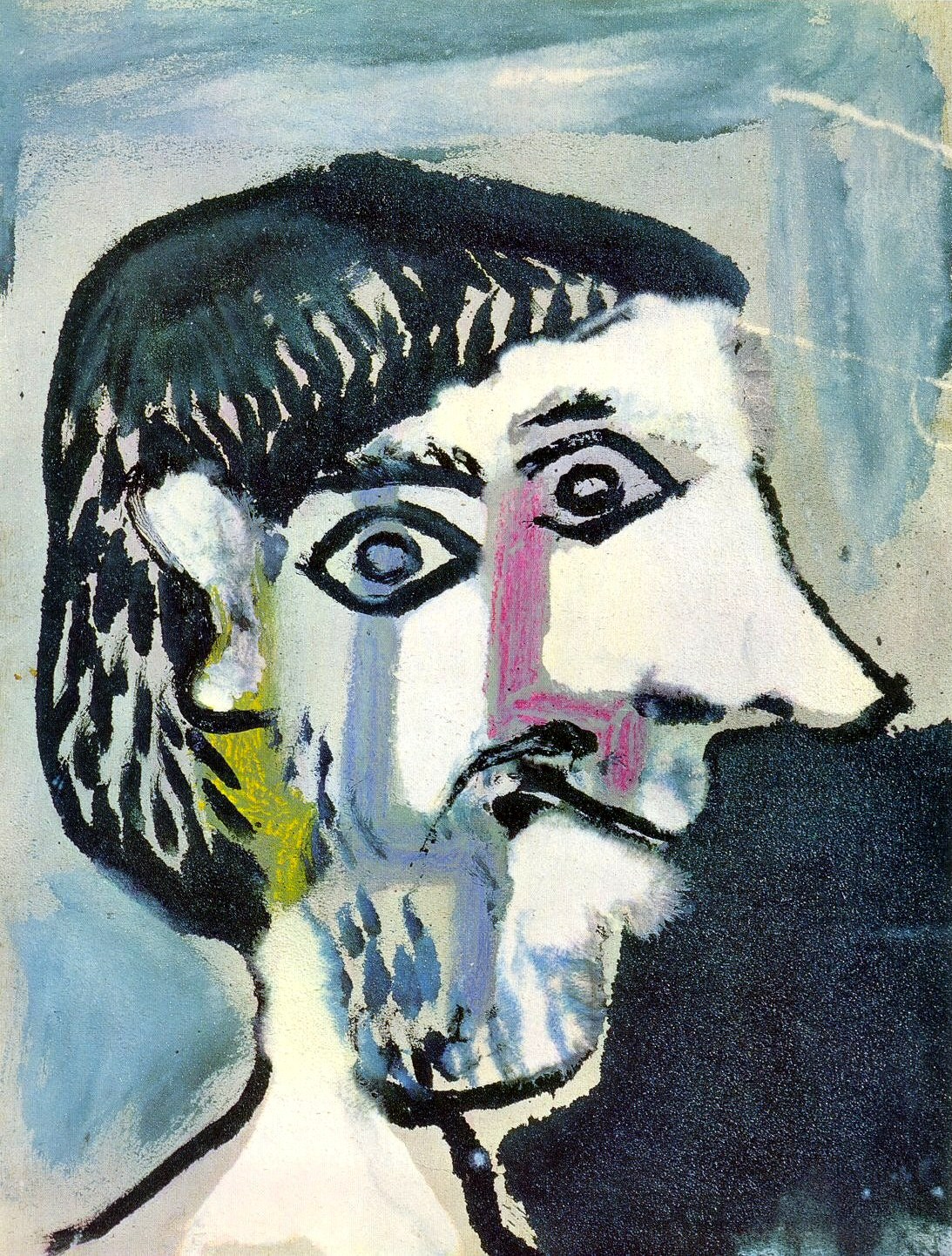 Пабло Пикассо. Голова мужчины в профиль". 1964.