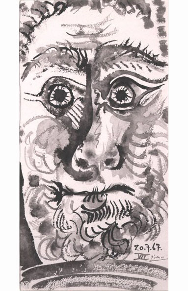 Пабло Пикассо. "Голова мужчины". 20.07.1967.
