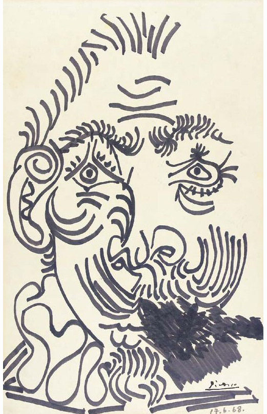 Пабло Пикассо. "Голова мужчины". 17.06.1968.