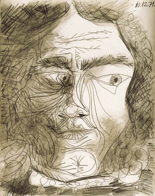 Пабло Пикассо. "Голова мужчины". 10.12.1971.