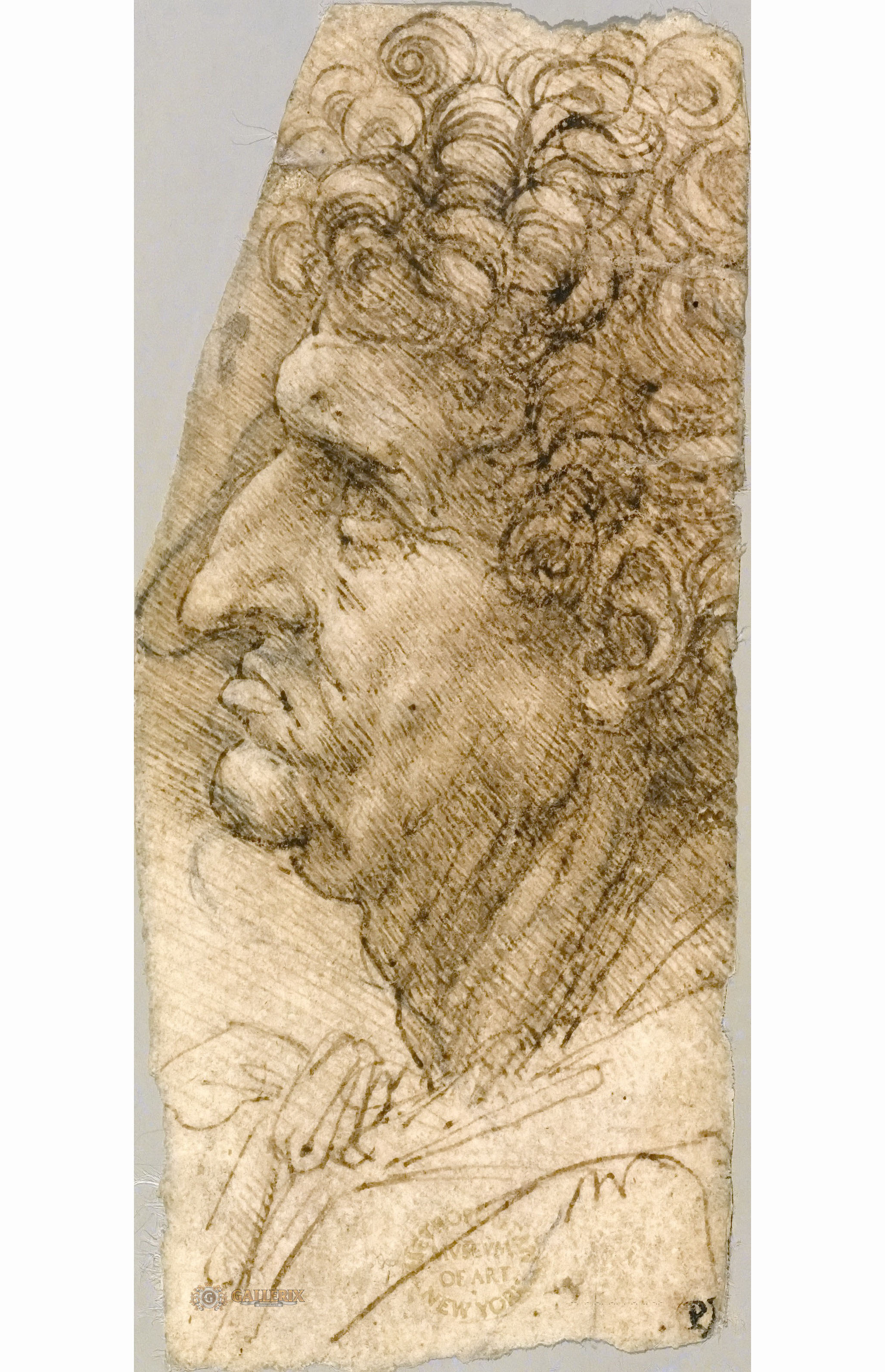 Леонардо да Винчи. "Голова мужчины в профиль". 1490-1494. Музей Метрополитен, Нью-Йорк.