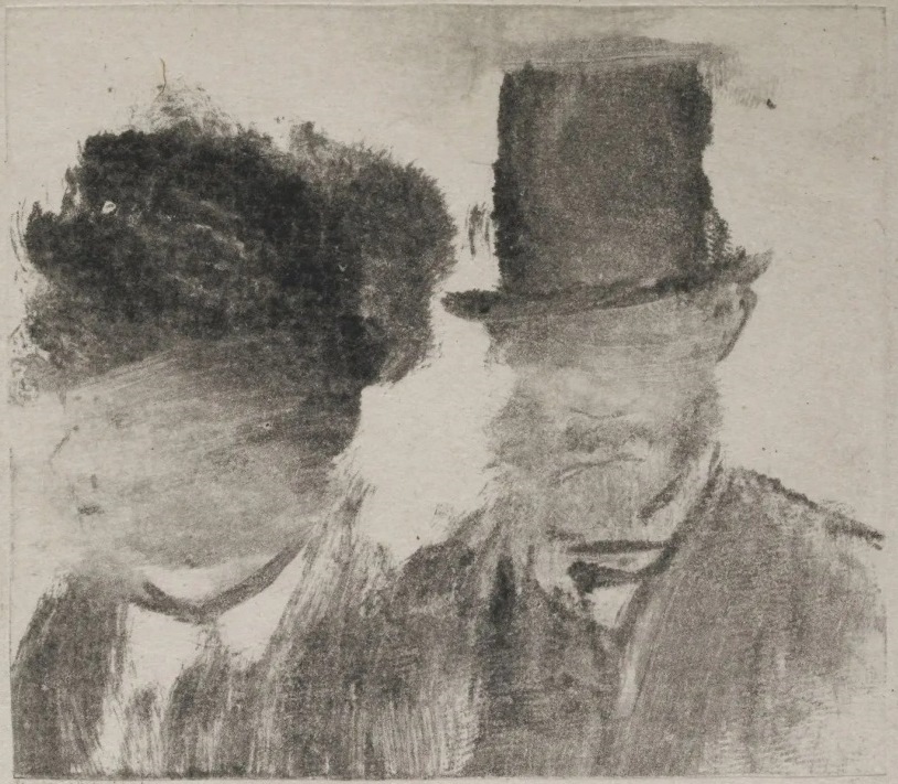 Эдгар Дега. "Голова мужчины и женщины". 1880. Британский музей, Лондон.