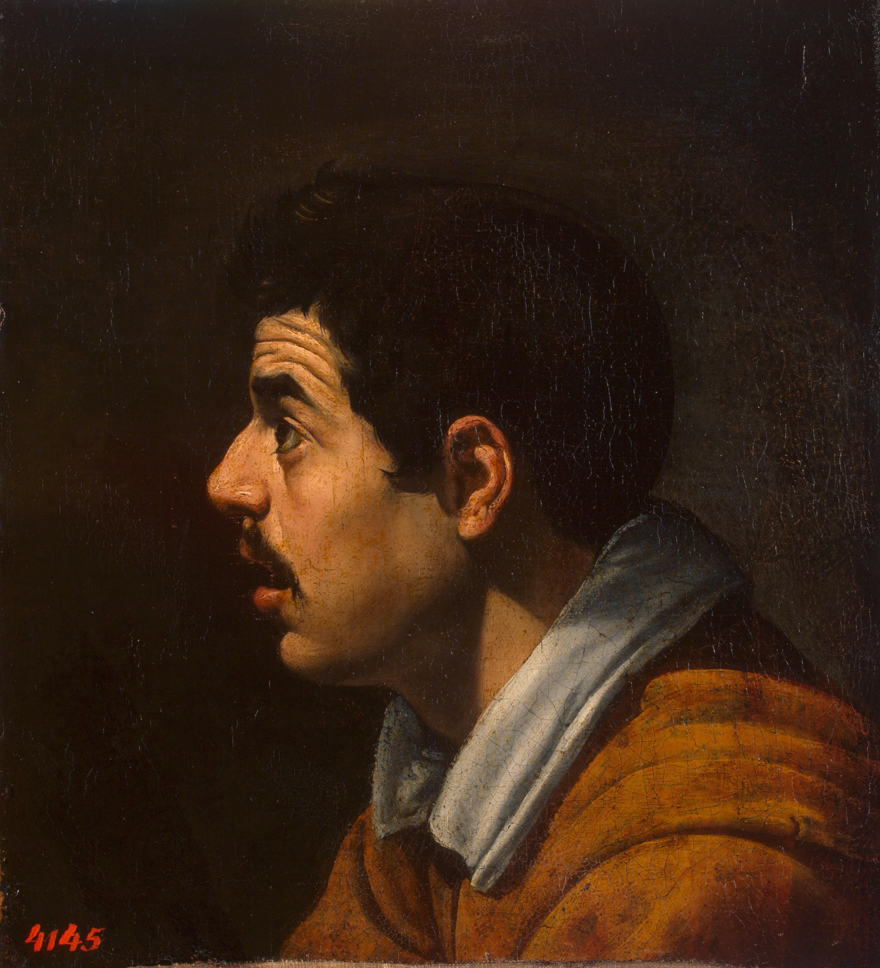 Диего Веласкес де Сильва. "Мужская голова в профиль". Около 1616-1617. Эрмитаж, Санкт-Петербург.