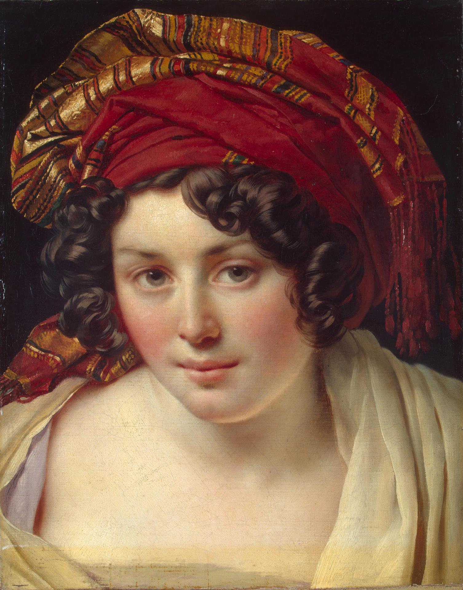 Анн-Луи Жироде-Триозон. "Голова женщины в тюрбане". Около 1820. Эрмитаж, Санкт-Петербург.