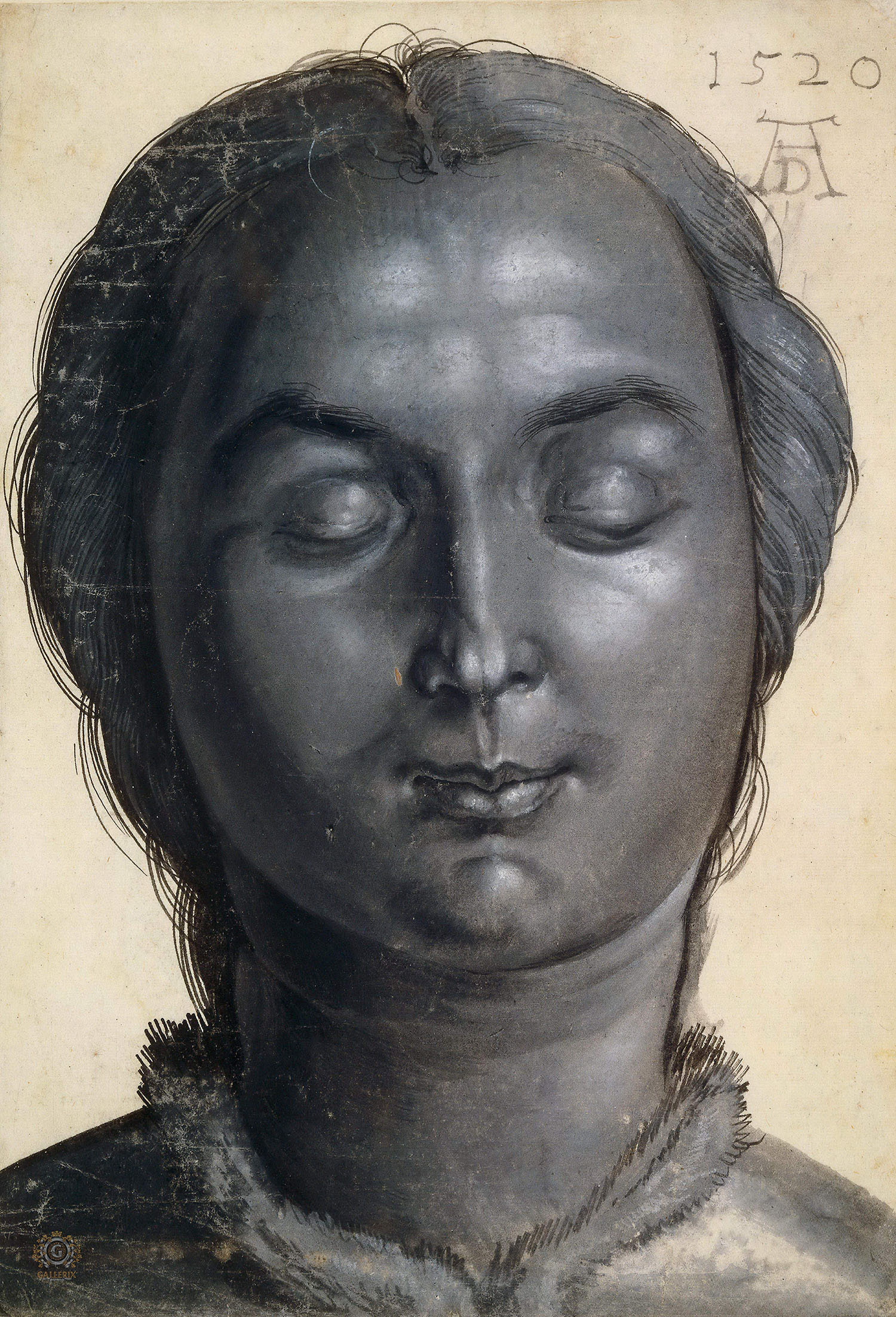Альбрехт Дюрер. "Голова женщины". 1520. Британский музей, Лондон.