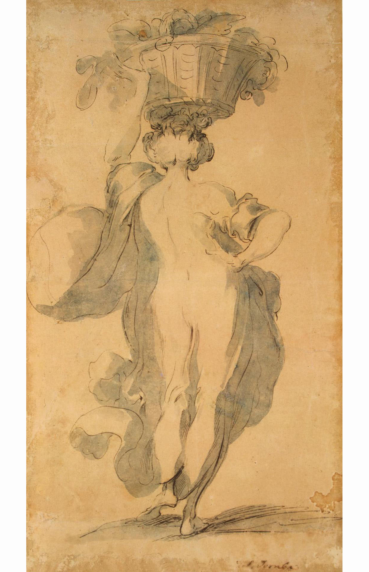 Жак Шарль де Белланж. "Женщина с корзиной цветов на голове". После 1610.