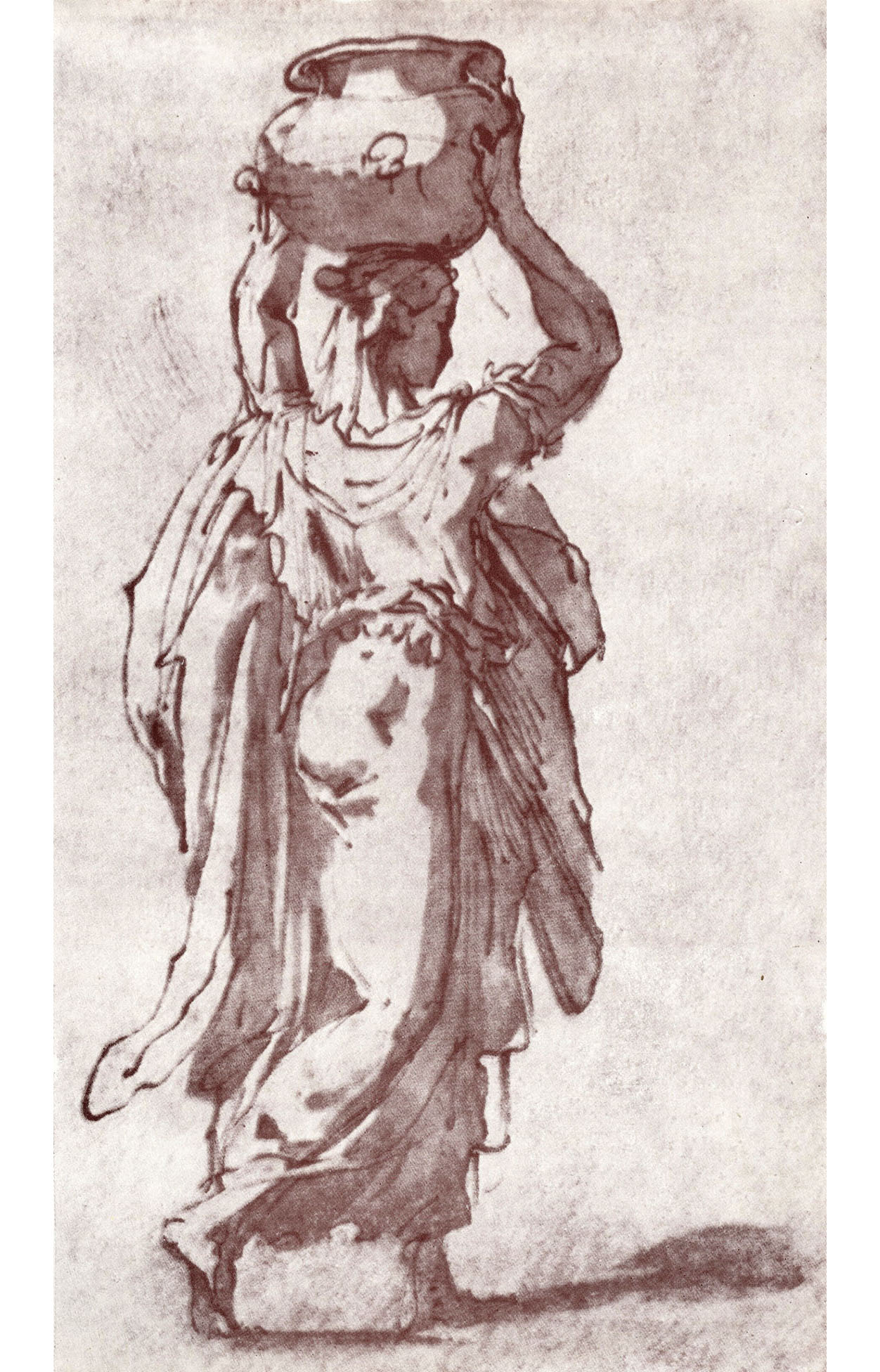 Парамиджанино. "Женщина с сосудом на голове". Первая половина XVI века. Эрмитаж, Санкт-Петербург.