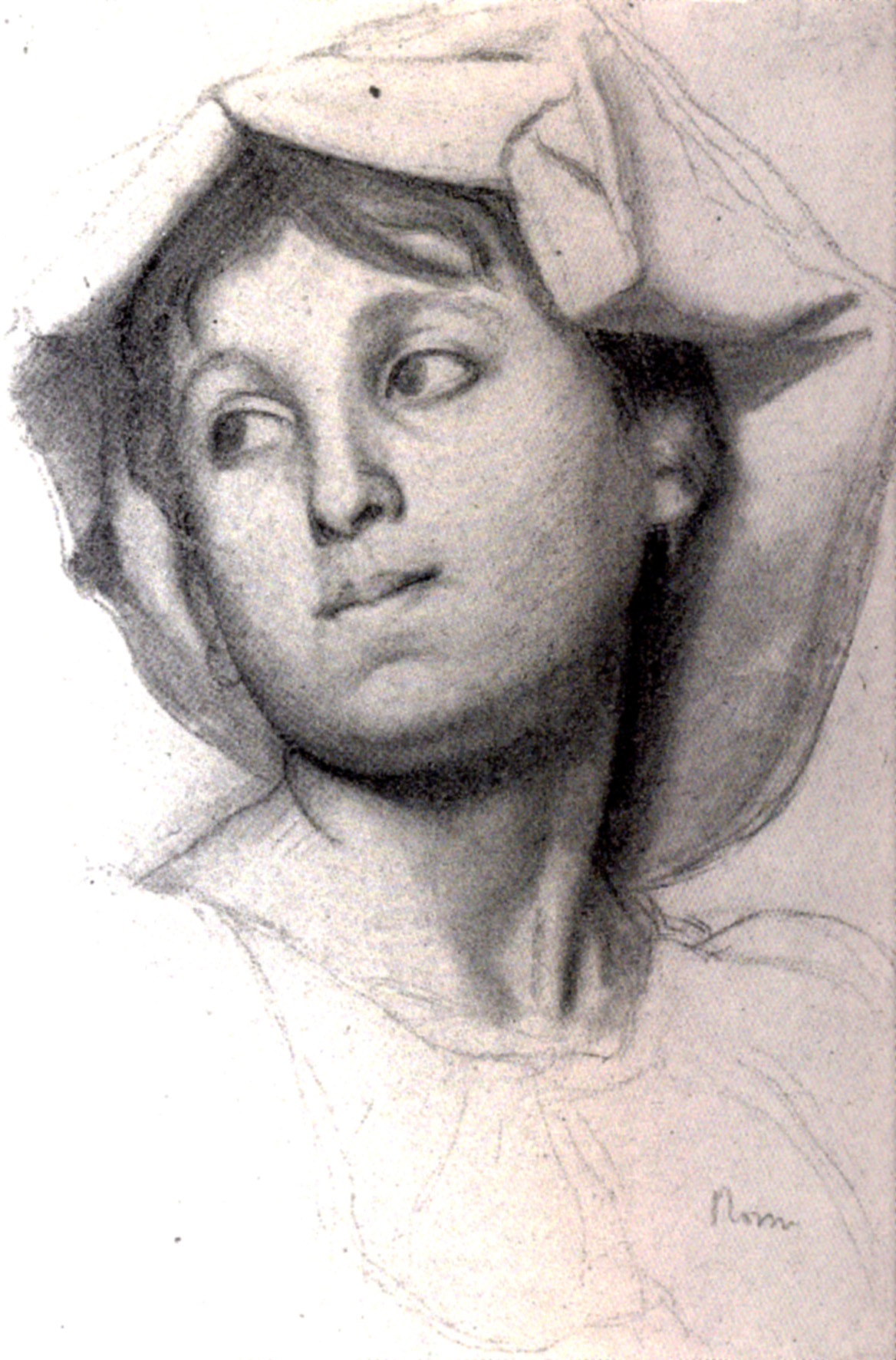 Эдгар Дега. Голова молодой римлянки. 1856.