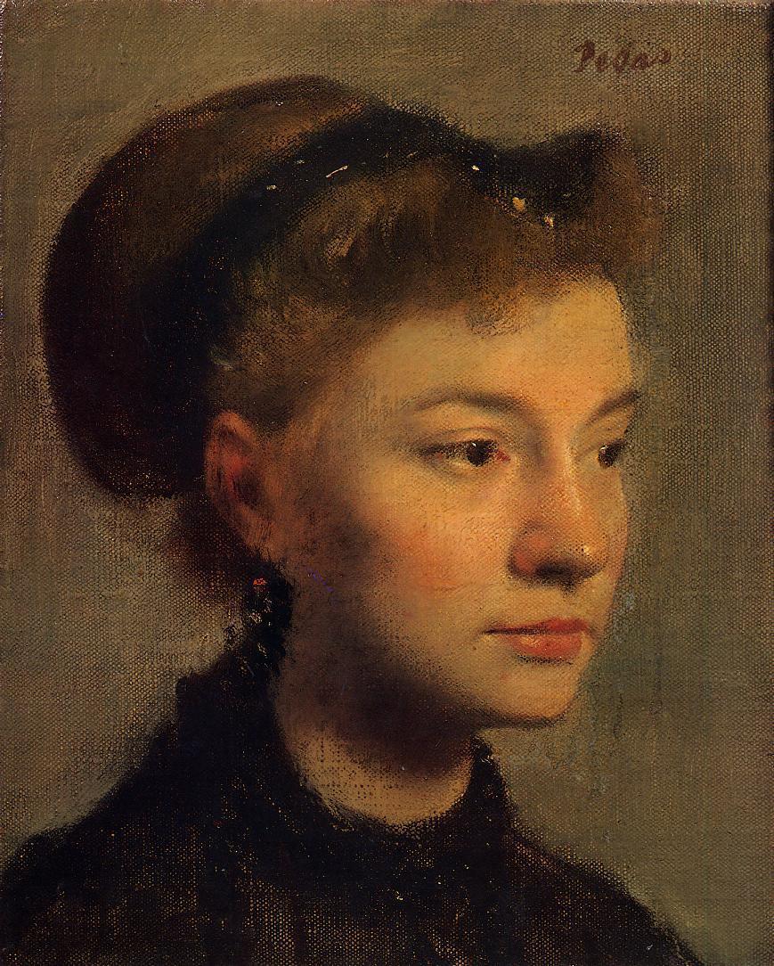 Э. Дега. Голова молодой женщины. Около 1867.