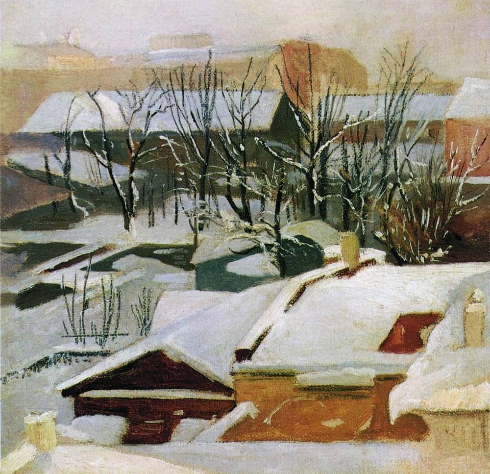 Иван Иванович Шишкин. "Городские крыши зимой". 1880-1890-е.