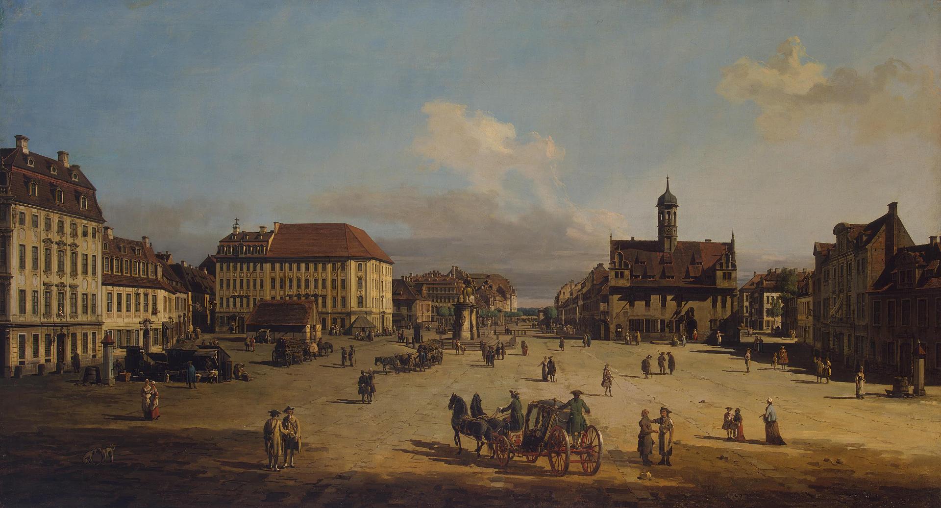 Бернардо Белотто. "Площадь рынка в Новом городе в Дрездене". 1751-1752.