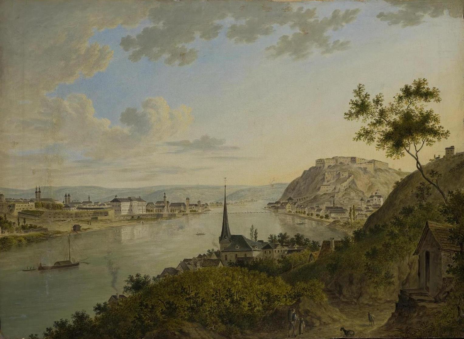 В. Е. Раев. "Вид города на берегу Рейна"? 1851. Эрмитаж, Санкт-Петербург.