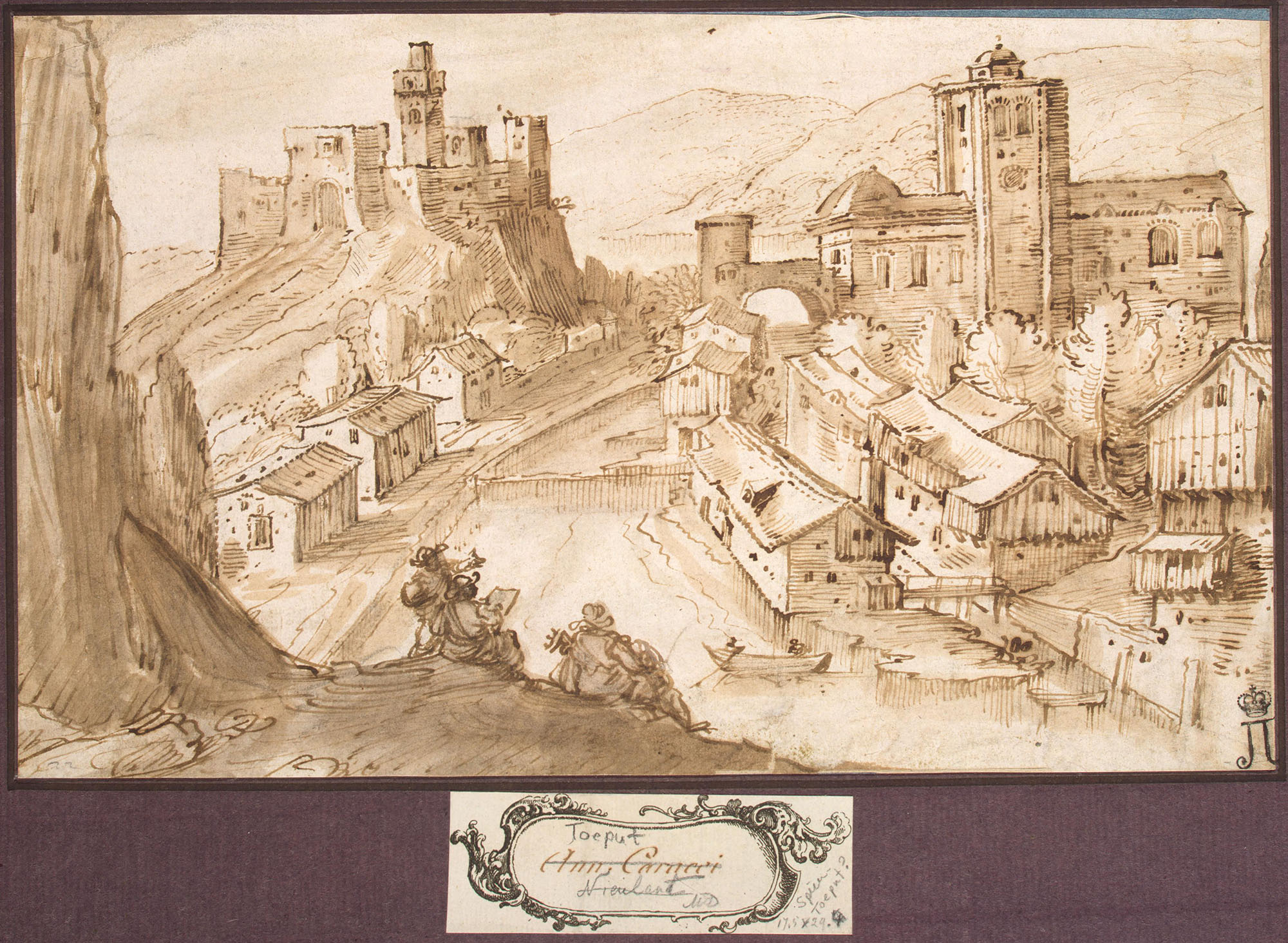 Лодевик Поццосеррато. "Итальянский город на берегу реки". Около 1580-1590. Эрмитаж, Санкт-Петербург.