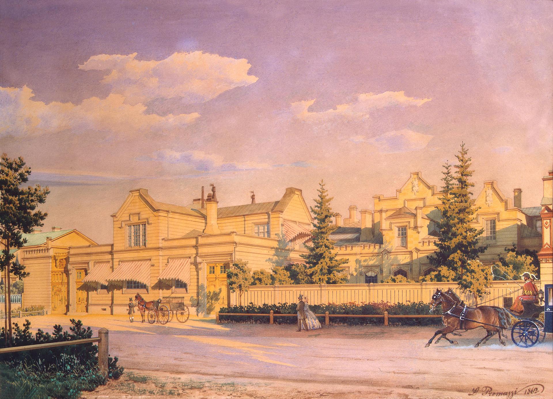 Луиджи (Людвиг Осипович) Премацци. "Городской пейзаж". 1862.