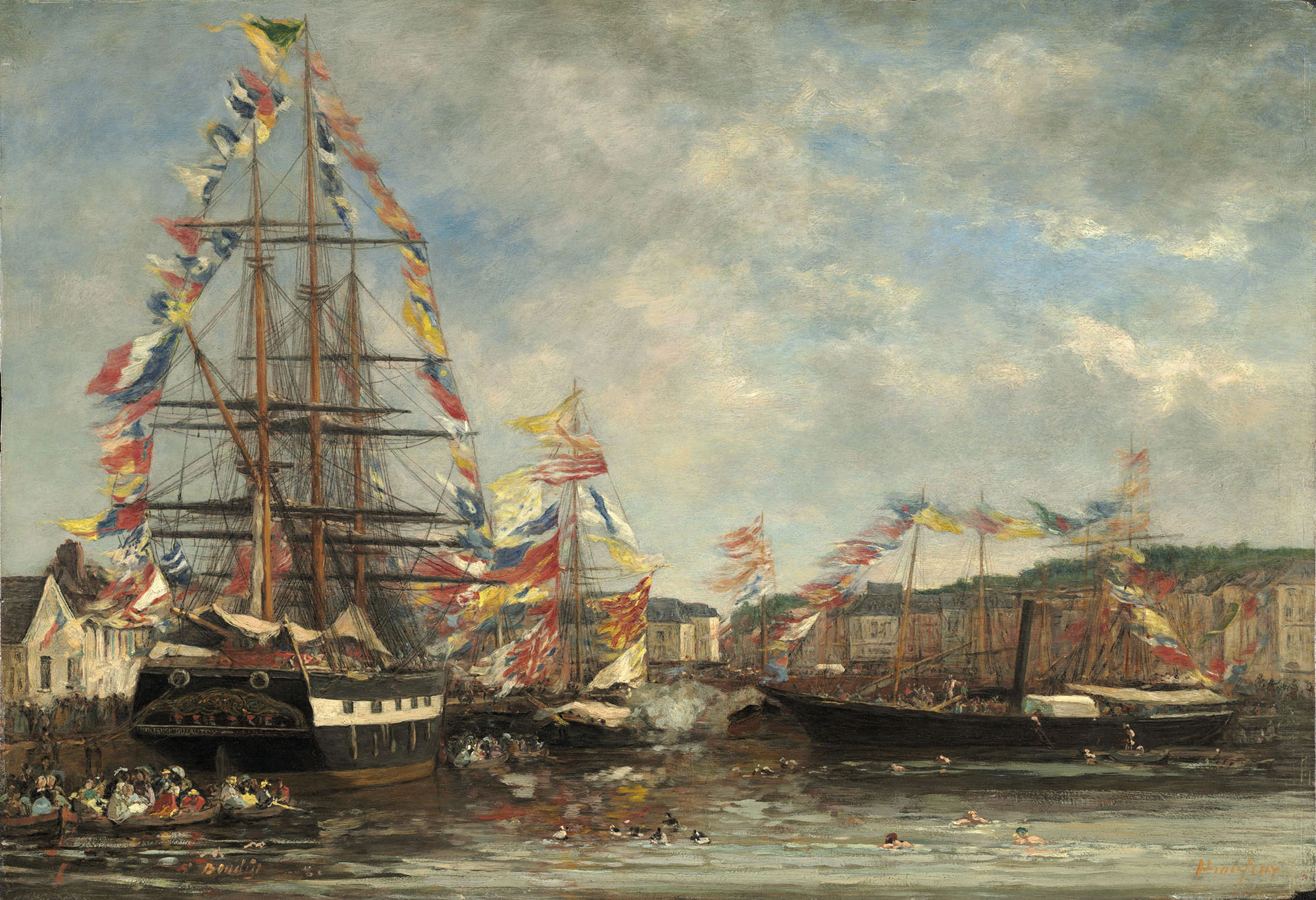 Эжен Буден. "Фестиваль в гавани города Онфлёр". 1858. Национальная галерея искусств, Вашингтон.
