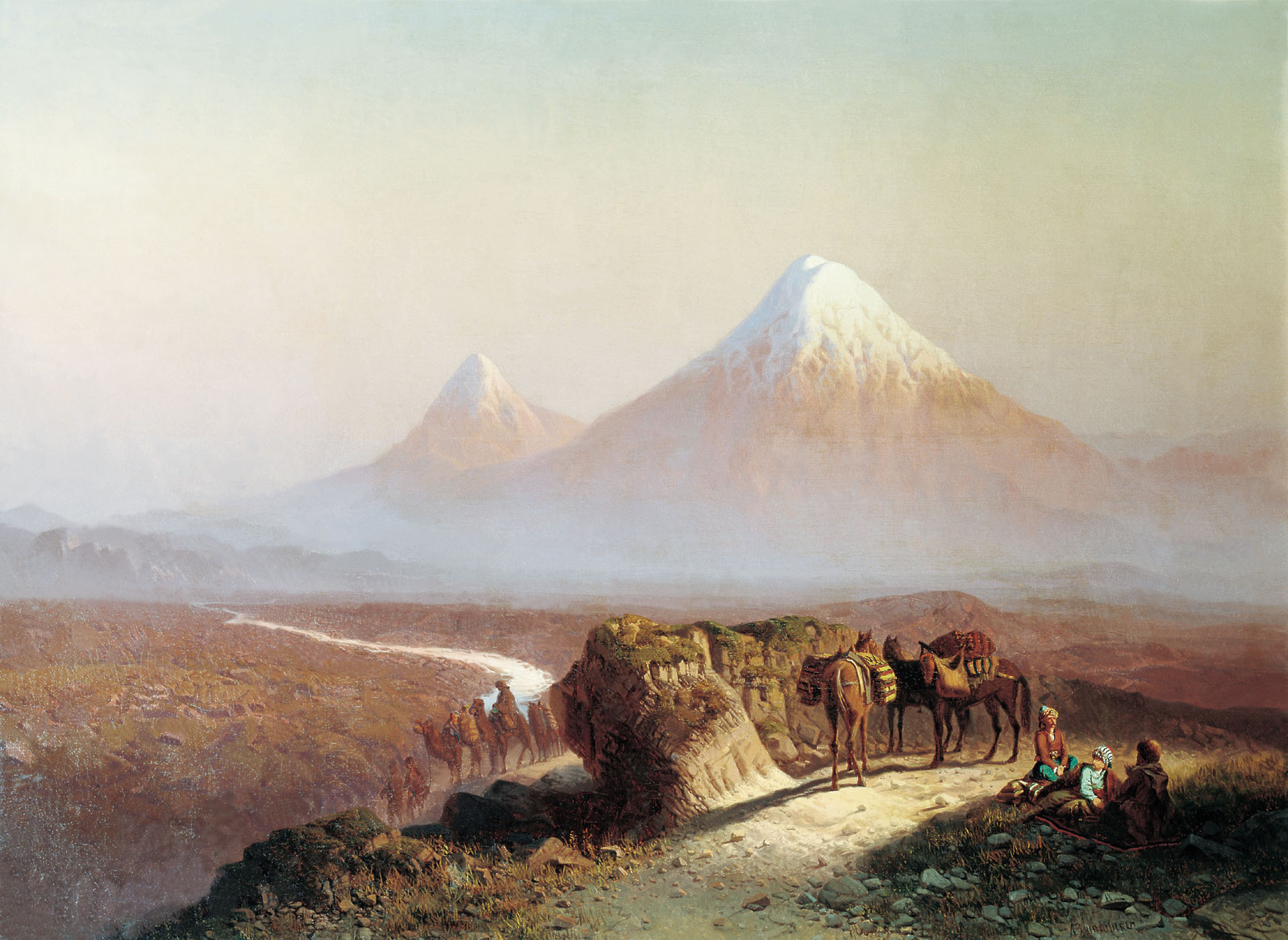 И. Занковский. В горах. Вид на Арарат. 1894.