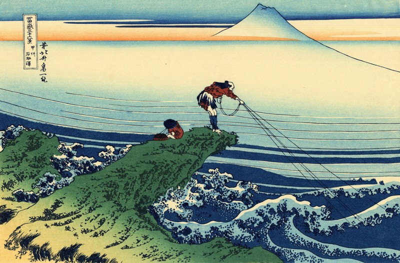 Кацусика Хокусай. Лист из серии "Тридцать шесть видов горы Фудзи". 1823-1829.