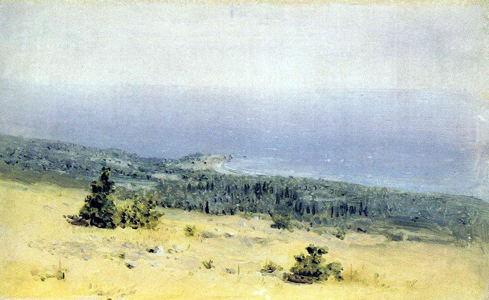 А. Куинджи. Вид на берег и море с гор. Крым. 1880-е.