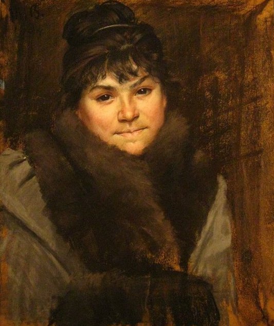 Мария Башкирцева. Портрет графини Дины Тулуз-Лотрек. 1883.