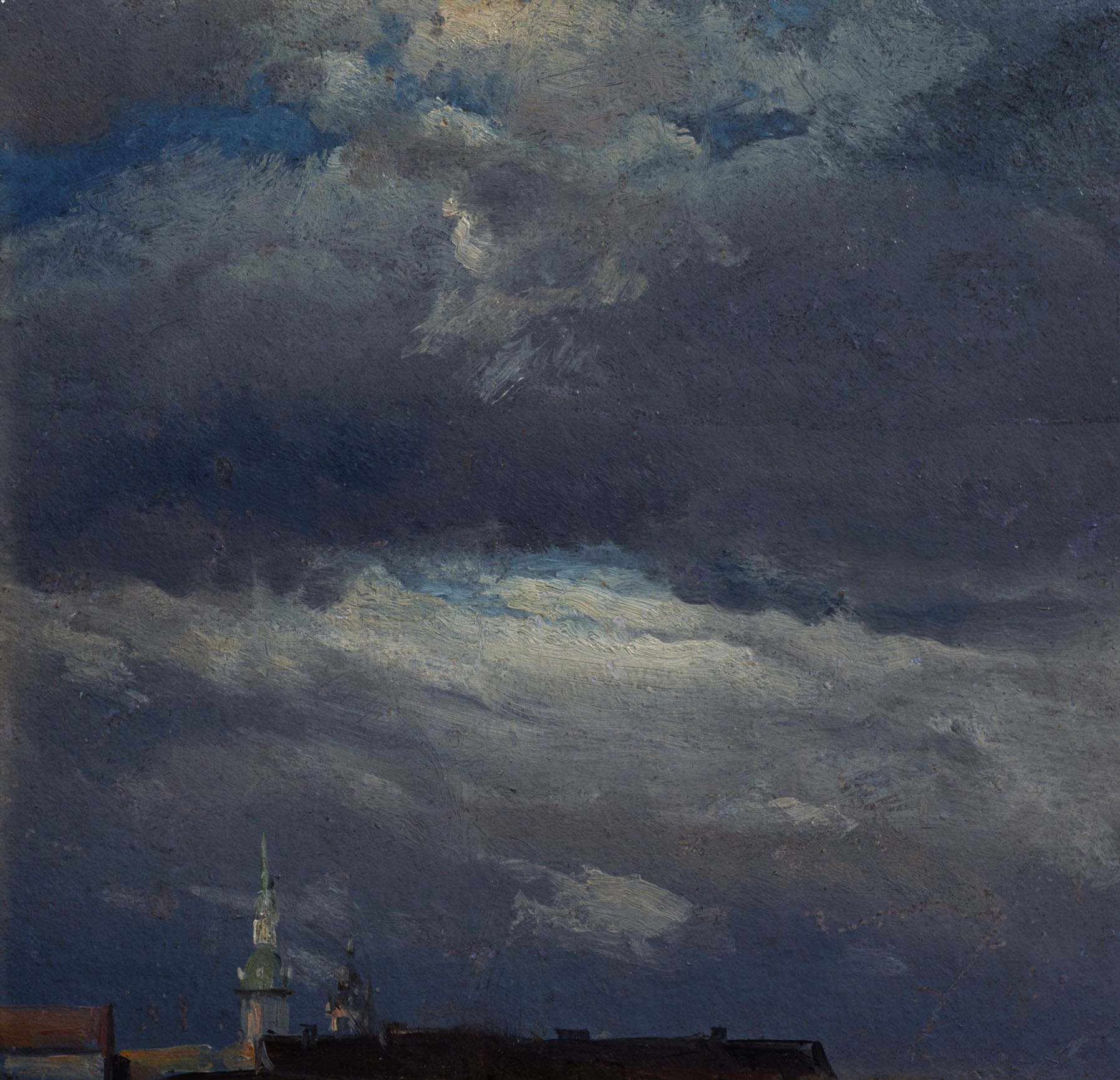 Йохан Даль. Грозовые облака над башней замка в Дрездене.                                          .