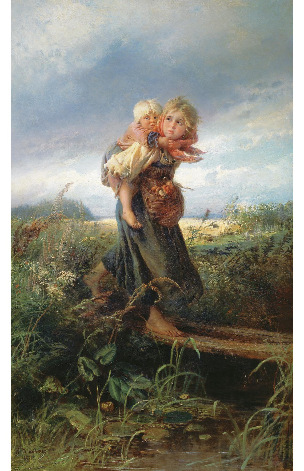 Константин Маковский. "Дети, бегущие от грозы". 1872.