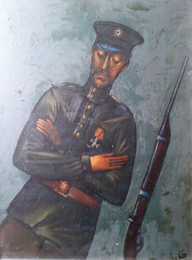 Андрей Геннадьев. "Убитый солдат. Н. С. Гумилёв.". 1984.