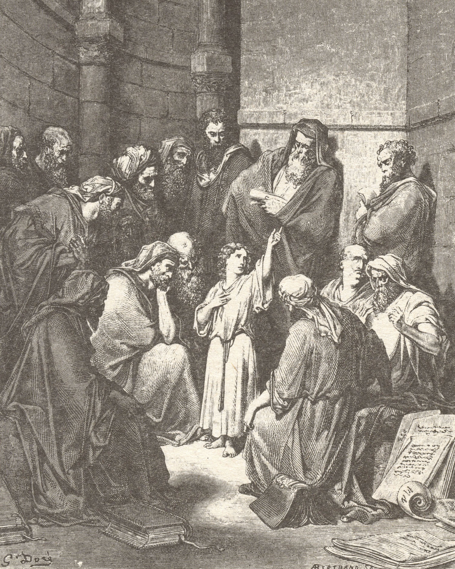 Гюстав Доре. Иисус в храме среди учителей.