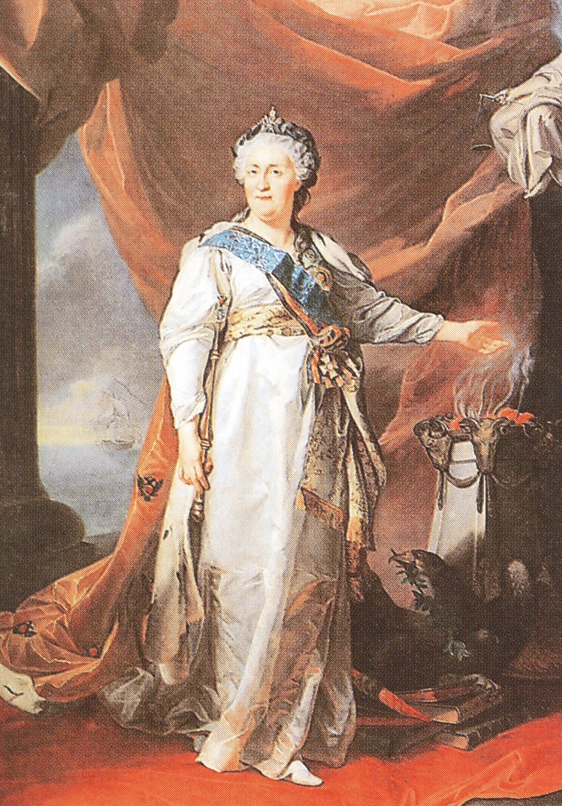 Неизвестный художник. Императрица Екатерина II, законодательница в храме Фемиды. Последняя треть XVIII века.