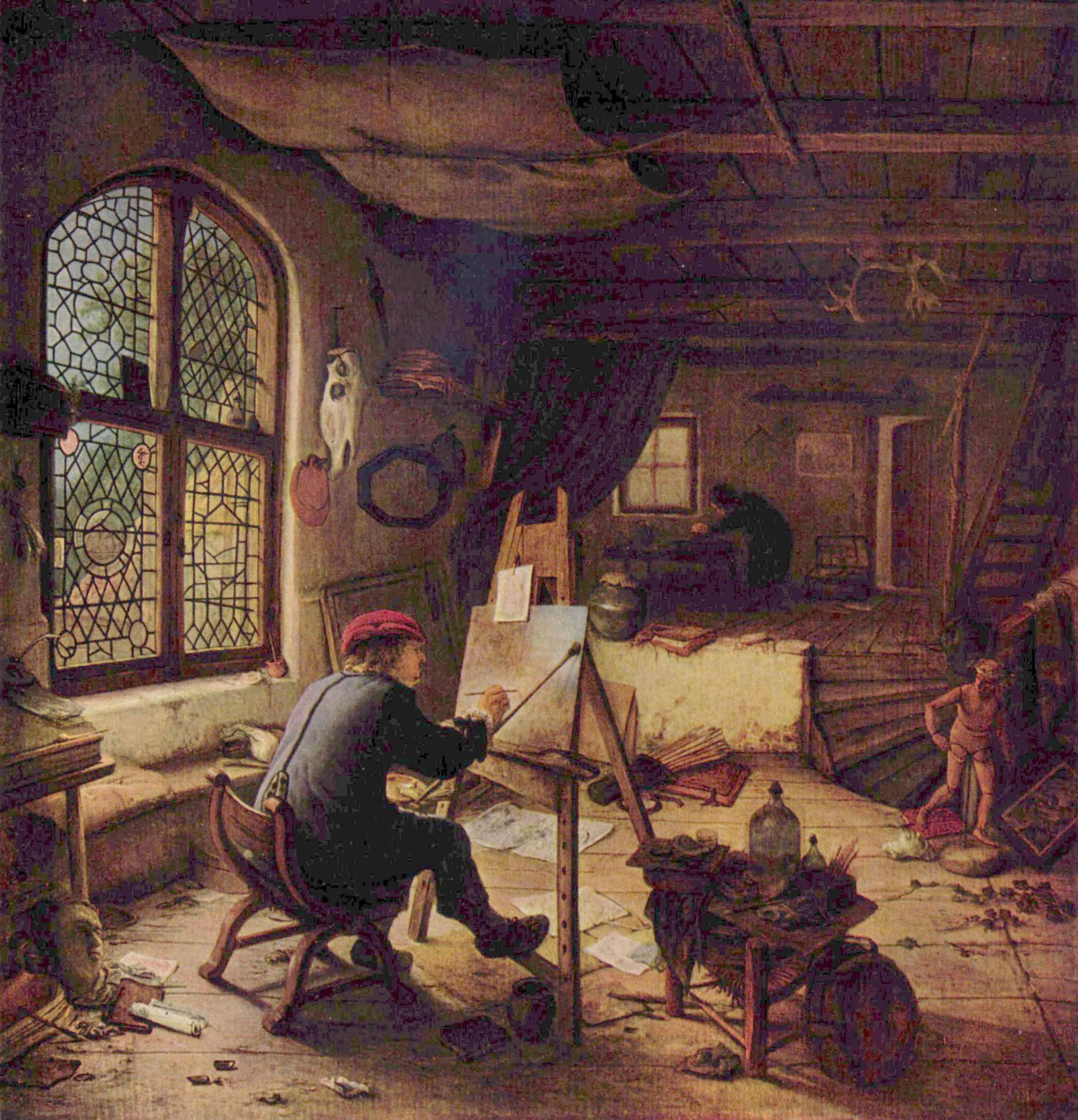 А. ван Остаде. Художник в своей мастерской (Автопортрет). 1663.