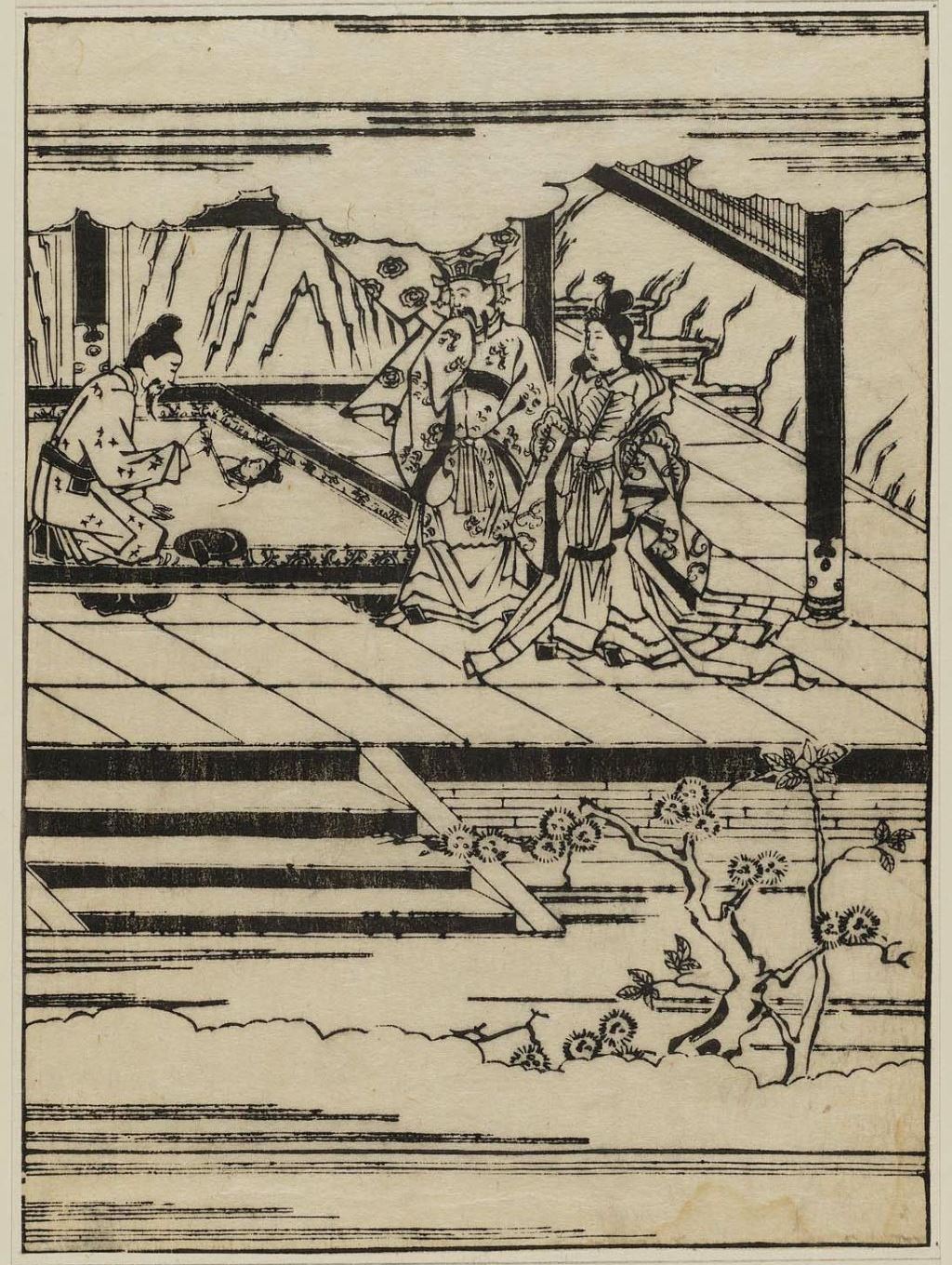 Моронобу Хисикава. "Художник пишет портрет императора и знаменитой красавицы Ван Чао Чин". 1680-1690-е.