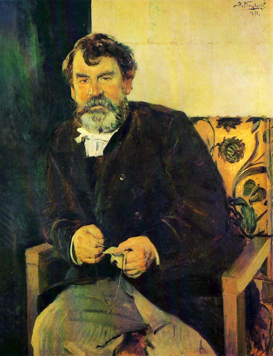 В. Маковский. Портрет художника Евграфа Семёновича Сорокина. 1891.