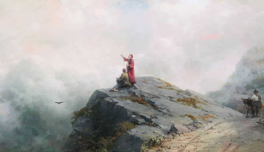 И. Айвазовский. Данте указывает художнику на необыкновенные облака. 1883.