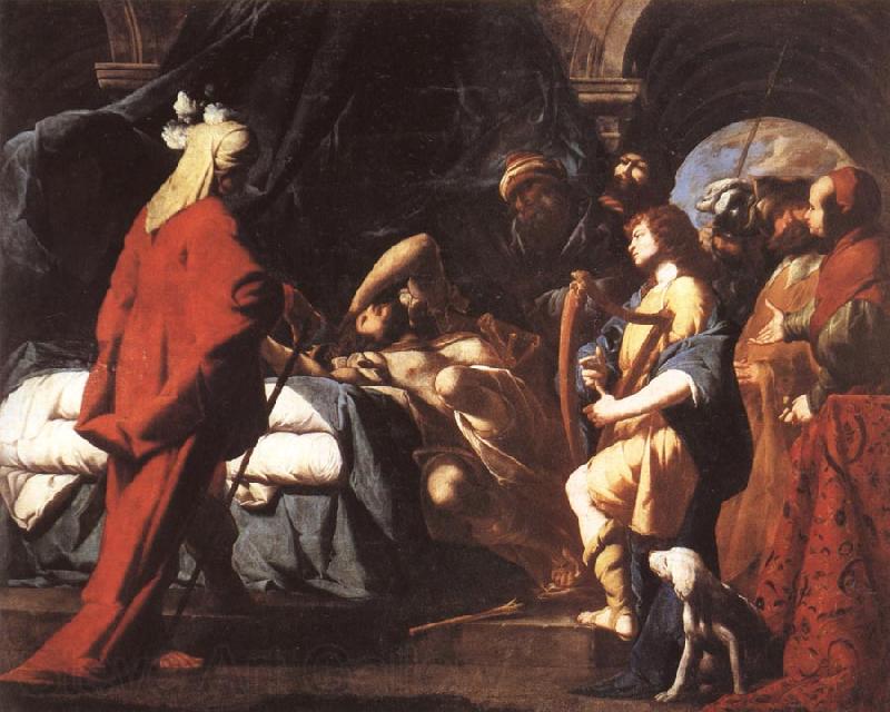 Джованни Спинелли. Давид разгоняет тоску Саула игрой на арфе. Вторая половина XVII века.