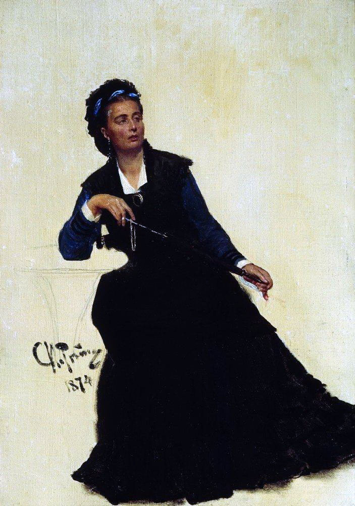 Илья Репин. Дама, играющая зонтиком. 1874.