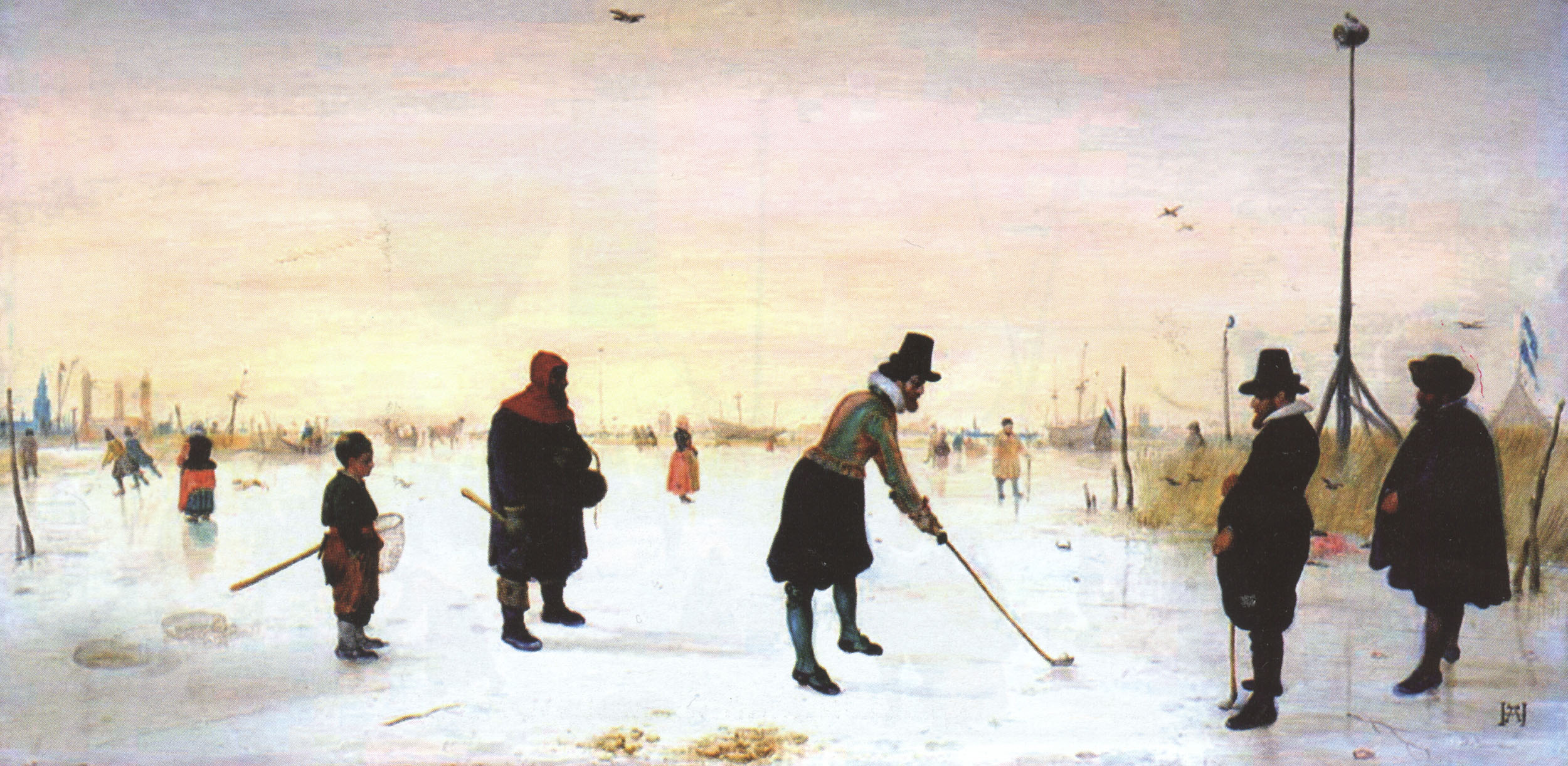 Хендрик ван Аверкамп. Игроки в гольф на льду. 1625.
