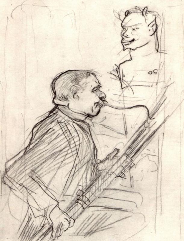 Анри де Тулуз-Лотрек. Дезире Дио, играющий на фаготе. 1893